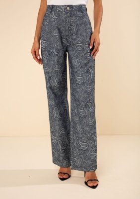 Calça Morena Rosa Wide Alta Azul