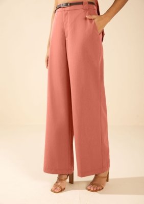 Calça Morena Rosa Wide Alta Estampado