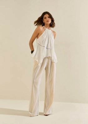 Calça Morena Rosa Wide Alta Off-white