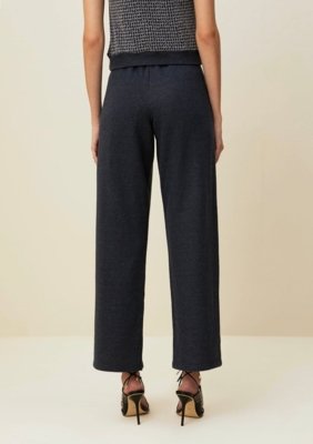 Calça Morena Rosa Wide Cós Alto Bolso Faca Azul Azul Marinho