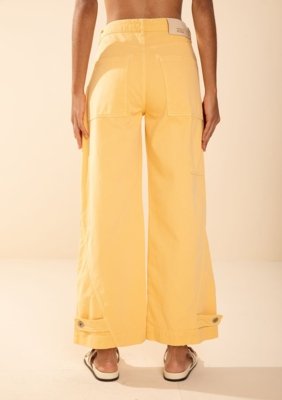 Calça Morena Rosa Wide Média Amarelo