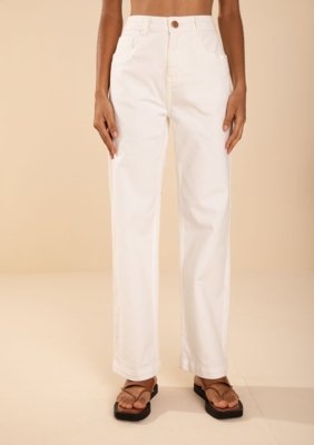 Calça Morena Rosa Wide Média Off Off-white