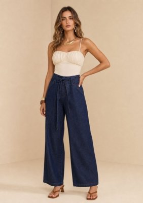 Calca Pantalona Profundo - Azul