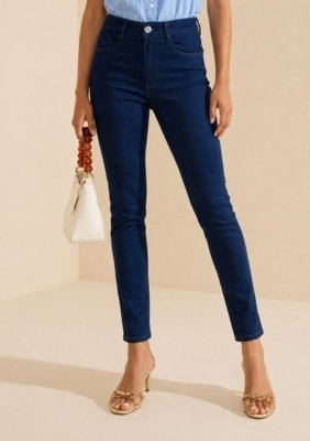 Calça Skinny Alta - Azul