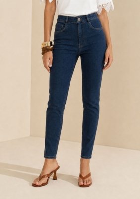 Calça Skinny Alta - Azul