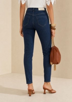 Calça Skinny Alta - Azul