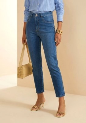 Calça Skinny Alta - Azul