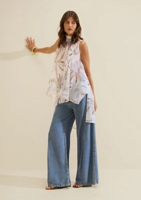 Calca Wide Leg Índigo - Azul
