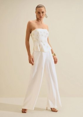 Calca Wide Leg Lírio - Off-white