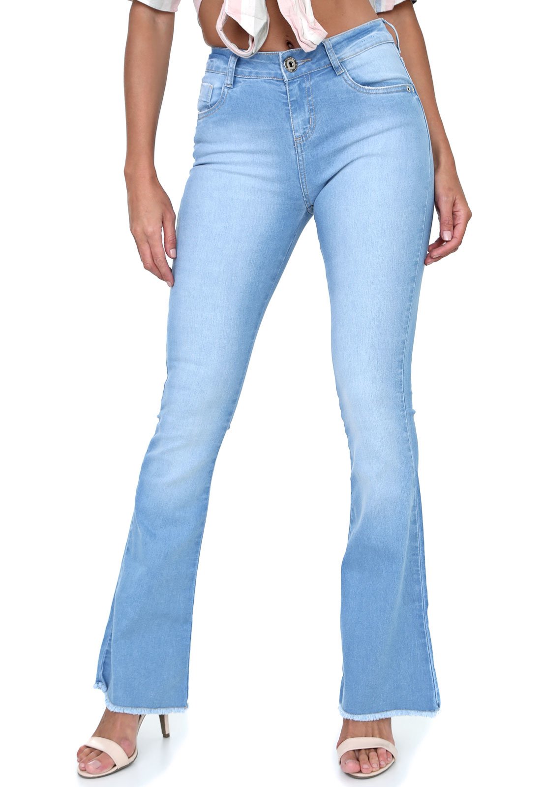 Calça jeans flare cheap morena rosa