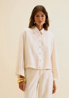 Camisa 7 Oitavos Florada - Off-white