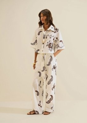 Camisa Clássica Arabesca - Off-white