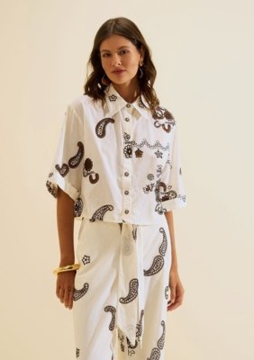 Camisa Clássica Arabesca - Off-white