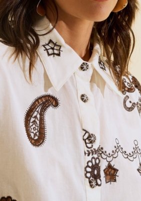 Camisa Clássica Arabesca - Off-white
