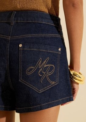 Shorts Jeans Amplo Prisma - Azul