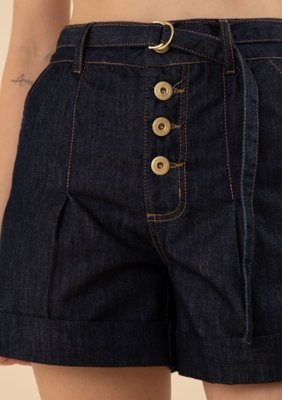 Shorts Morena Rosa Amplo Alta Azul