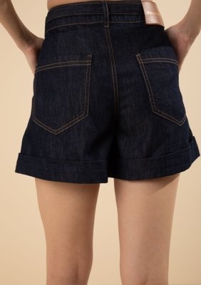 Shorts Morena Rosa Amplo Alta Azul