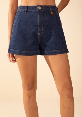 Shorts Morena Rosa Amplo Média Azul