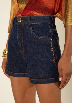 Shorts Morena Rosa Reto Alta - Azul