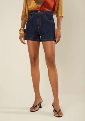 Shorts Morena Rosa Reto Alta - Azul