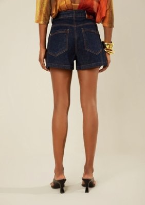 Shorts Morena Rosa Reto Alta - Azul