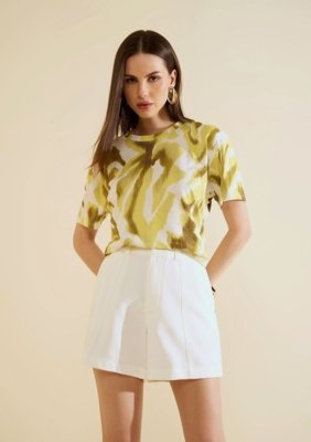 Shorts Morena Rosa Reto Alta - Off-white