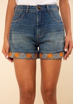 Shorts Morena Rosa Reto Alta Azul