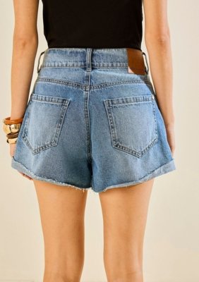 Shorts Morena Rosa Reto Média - Azul