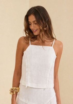 Top Decote Reto Estado Natural - Off-white