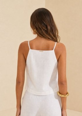 Top Decote Reto Estado Natural - Off-white