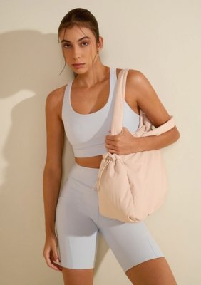Top Morena Rosa Decote Careca Alça Cruzada - Azul