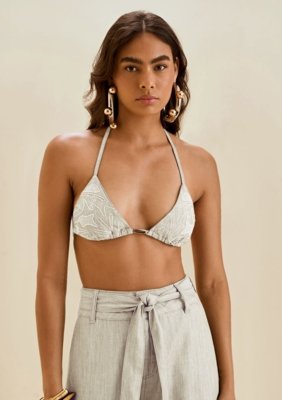 Top Morena Rosa Decote V Alça Fina Bege