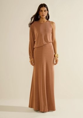 Vestido Longo Eclos - Marrom