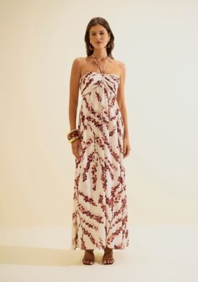 Vestido Longo Flora - Bege