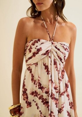 Vestido Longo Flora - Bege