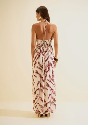 Vestido Longo Flora - Bege
