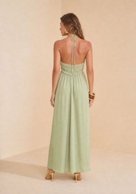 Vestido Longo Flora - Verde