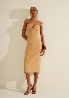 Vestido Midi Eclos - Bege