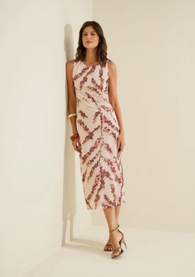 Vestido Midi Flora - Bege