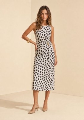 Vestido Midi Flora - Preto