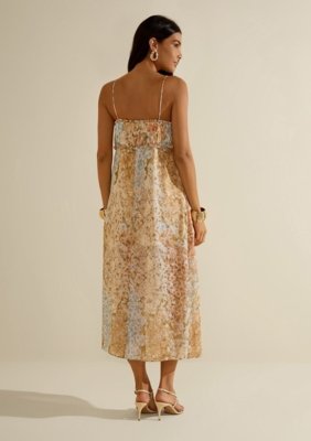 Vestido Midi Florescer - Azul