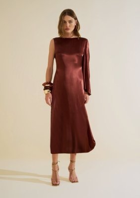Vestido Midi Umbra - Marrom