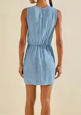 Vestido Morena Rosa Curto Enlace Azul