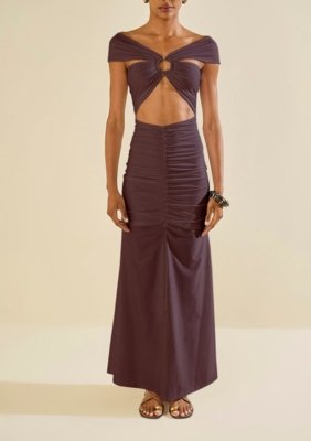 Vestido Morena Rosa Longo Âmago Roxo