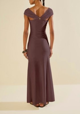 Vestido Morena Rosa Longo Âmago Roxo