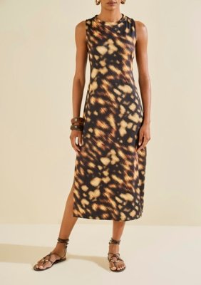 Vestido Morena Rosa Midi Instinto Preto
