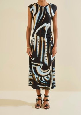 Vestido Morena Rosa Midi Náutilo Preto