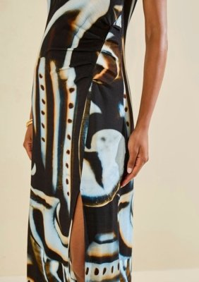 Vestido Morena Rosa Midi Náutilo Preto