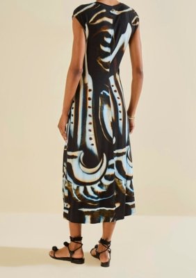 Vestido Morena Rosa Midi Náutilo Preto
