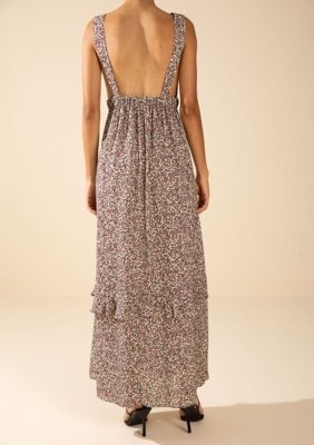 Vestido Morena Rosa Solto Decote V Com Alça Midi Verde